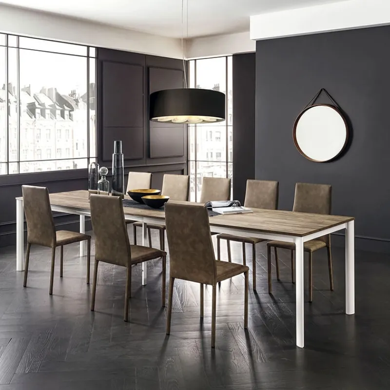 La primavera Aaron Table rectangulaire ultra extensible style contemporain en stratifié> Table De Salle à Manger