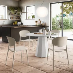 Abby Connubia® Chaise italienne empilable en polypropylène recyclé sans accoudoirs><noscript><img width=