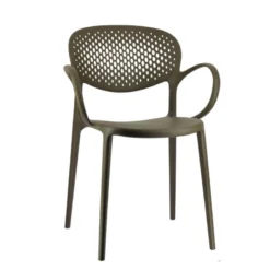 Abby Connubia® Fauteuil de jardin empilable en polypropylène recyclé avec dossier microperforé><noscript><img width=