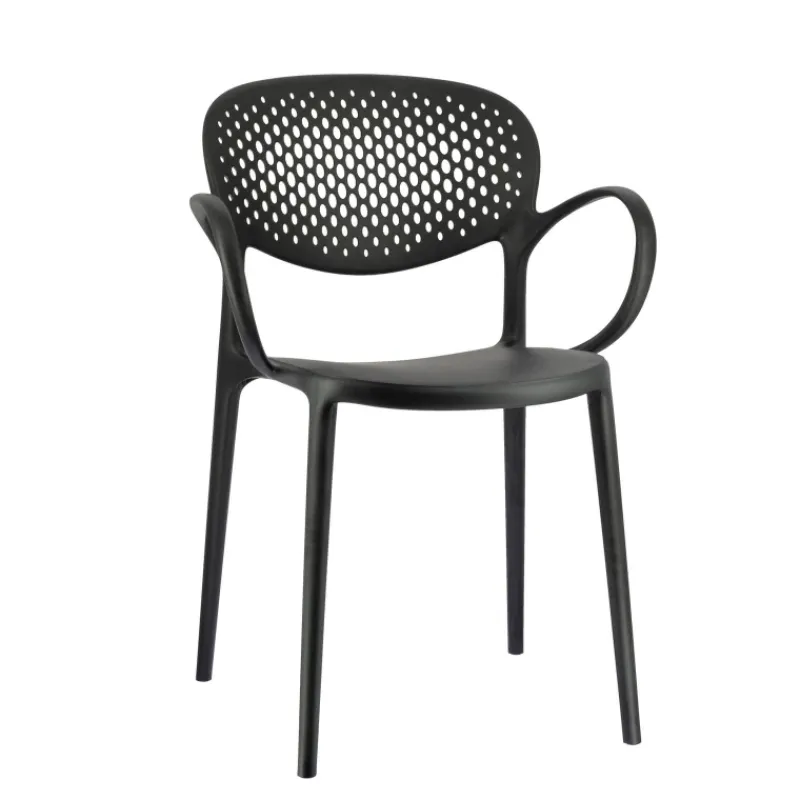 Abby Connubia® Fauteuil empilable en polypropylène recyclé avec dossier microperforé> Chaise De Cuisine|Chaise De Salle à Manger