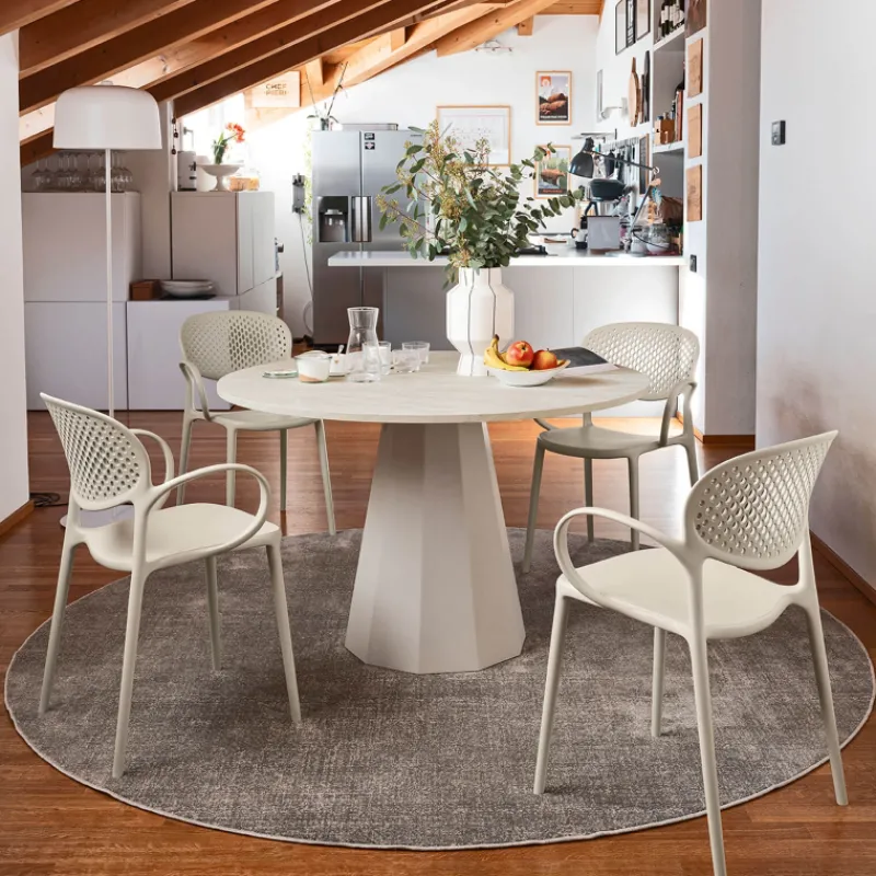 Abby Connubia® Fauteuil empilable en polypropylène recyclé avec dossier microperforé> Chaise De Cuisine|Chaise De Salle à Manger