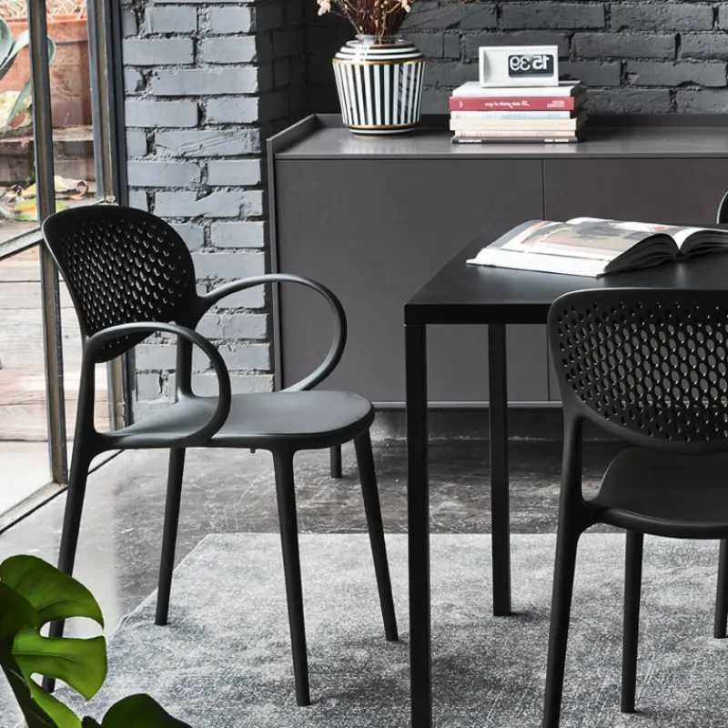 Abby Connubia® Fauteuil empilable en polypropylène recyclé avec dossier microperforé> Chaise De Cuisine|Chaise De Salle à Manger