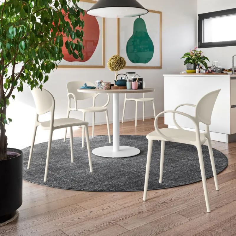 Abby Connubia® Fauteuil italien empilable en polypropylène recyclé> Chaise De Cuisine|Chaise De Salle à Manger
