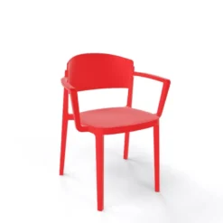 Abuela B Chaise avec accoudoirs empilable en technopolymère><noscript><img width=