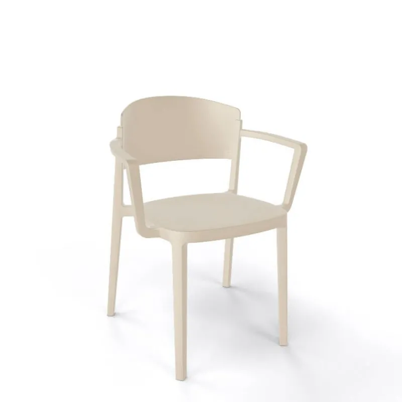Abuela B Chaise avec accoudoirs empilable en technopolymère> Chaise De Cuisine|Chaise De Salle à Manger
