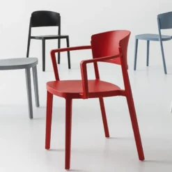 Abuela B Chaise de jardin avec accoudoirs empilable en technopolymère> Chaise De Jardin