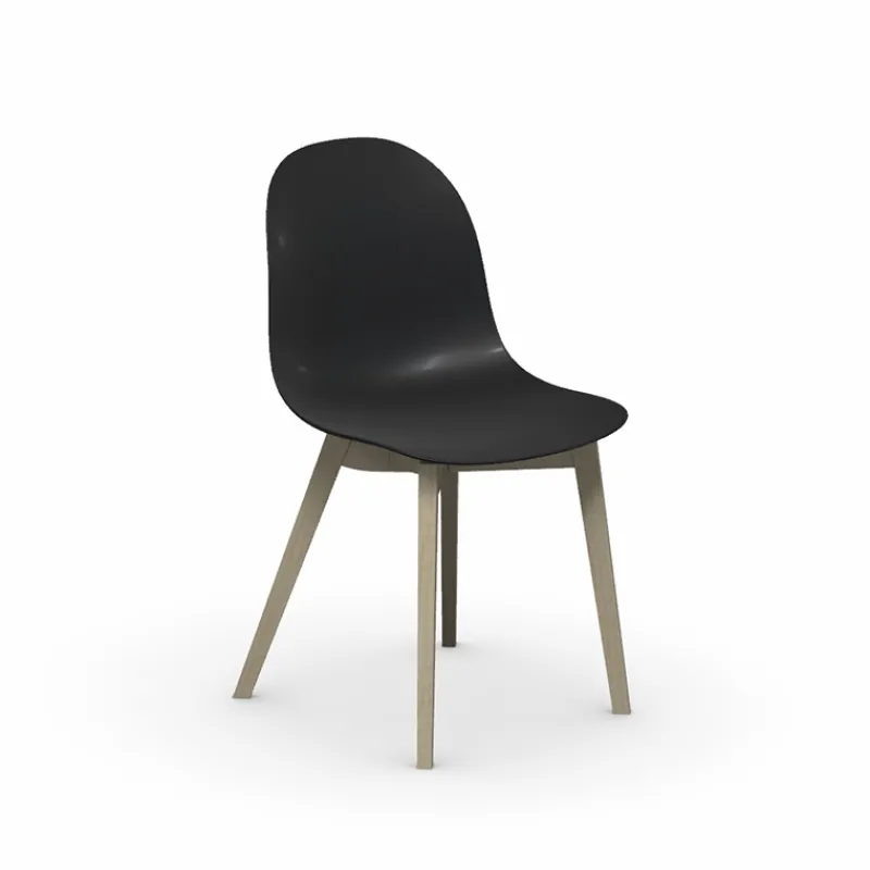 1665 Academy Connubia© Chaise scandinave en polypropylène et bois> Chaise Salon|Chaise De Cuisine
