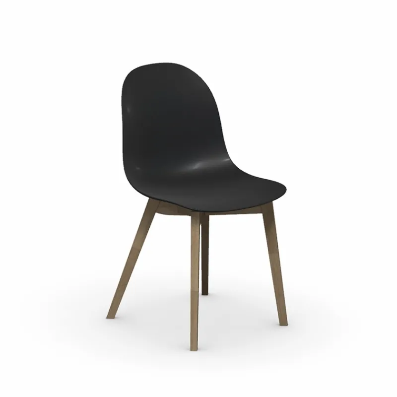 1665 Academy Connubia© Chaise scandinave en polypropylène et bois> Chaise Salon|Chaise De Cuisine