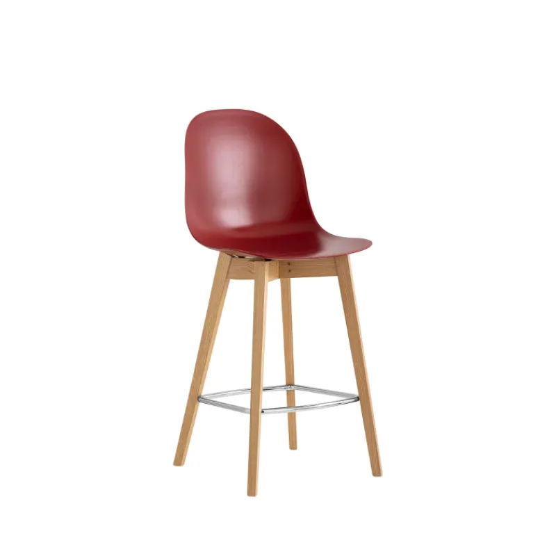 1672 Academy Connubia© Tabouret scandinave en polypropylène et bois> Tabouret Snack (assise +/- 65 Cm)|Tabouret De Bar (assise +/- 80 Cm)