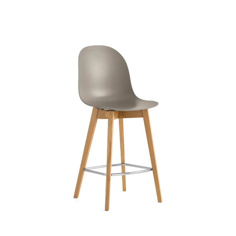 1672 Academy Connubia© Tabouret scandinave en polypropylène et bois> Tabouret Snack (assise +/- 65 Cm)|Tabouret De Bar (assise +/- 80 Cm)