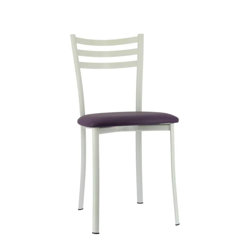 Ace 1320 Chaise de cuisine en métal avec assise en simili rembourrée> Chaise De Cuisine