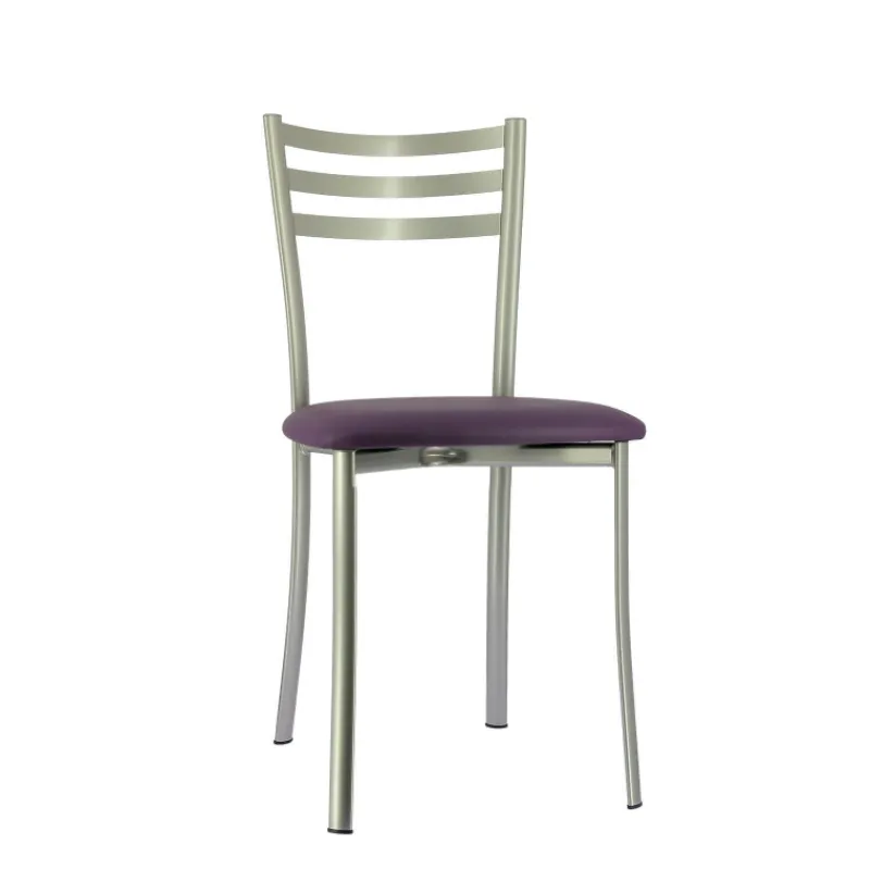 Ace 1320 Chaise de cuisine en métal avec assise en simili rembourrée> Chaise De Cuisine