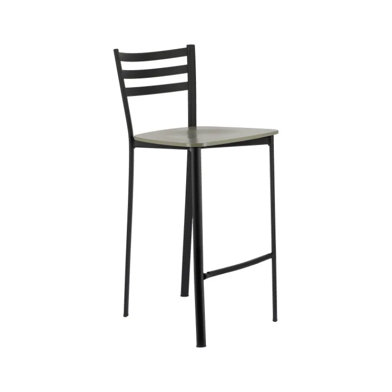 Ace 1329 Tabouret de cuisine en métal et assise bois hauteur snack> Tabouret Hauteur Sur-mesure|Tabouret Snack (assise +/- 65 Cm)