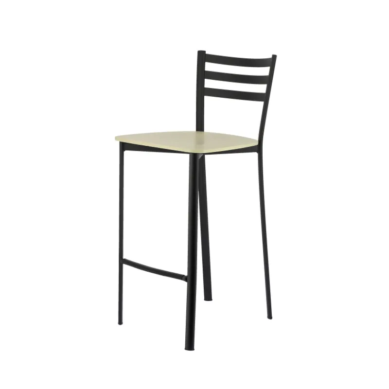 Ace 1329 Tabouret de cuisine en métal et assise bois hauteur snack> Tabouret Hauteur Sur-mesure|Tabouret Snack (assise +/- 65 Cm)