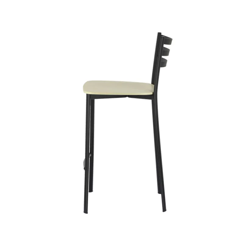 Ace 1329 Tabouret de cuisine en métal et assise bois hauteur snack> Tabouret Hauteur Sur-mesure|Tabouret Snack (assise +/- 65 Cm)