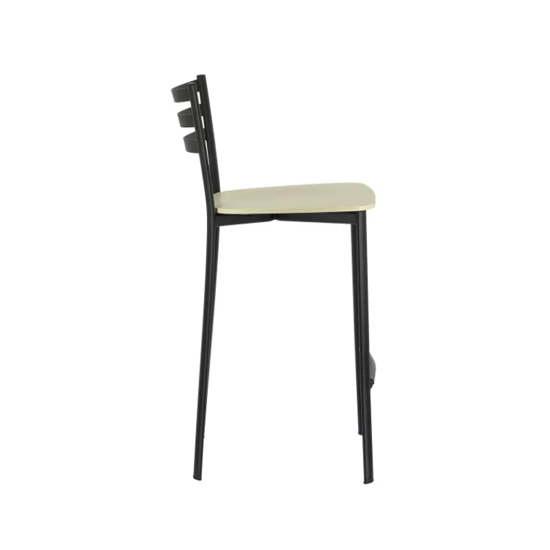 Ace 1329 Tabouret de cuisine en métal et assise bois hauteur snack> Tabouret Hauteur Sur-mesure|Tabouret Snack (assise +/- 65 Cm)