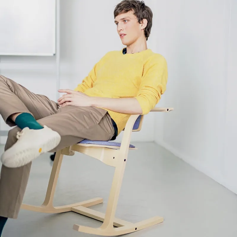 Varier Actulum ® Fauteuil de bureau ergonomique à bascule en tissu et bois> Chaise De Bureau|Chaise Salon