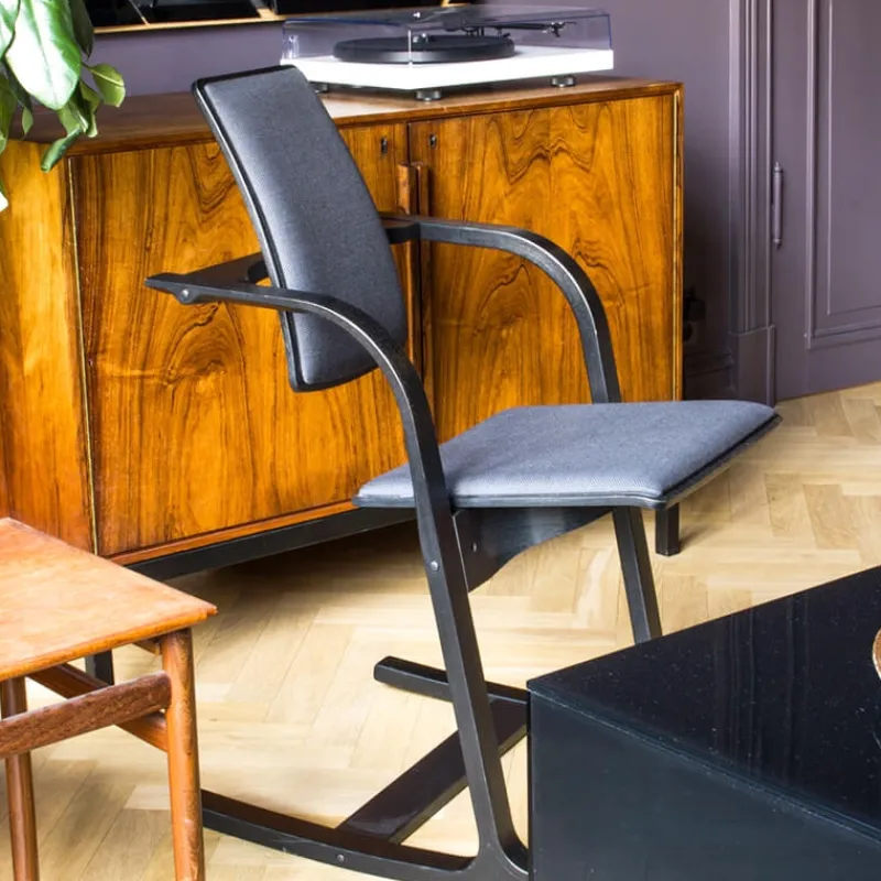 Varier Actulum ® Fauteuil de bureau ergonomique à bascule en tissu et bois> Chaise De Bureau|Chaise Salon