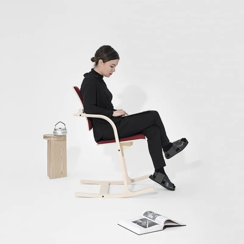 Varier Actulum ® Fauteuil de bureau ergonomique à bascule en tissu et bois> Chaise De Bureau|Chaise Salon