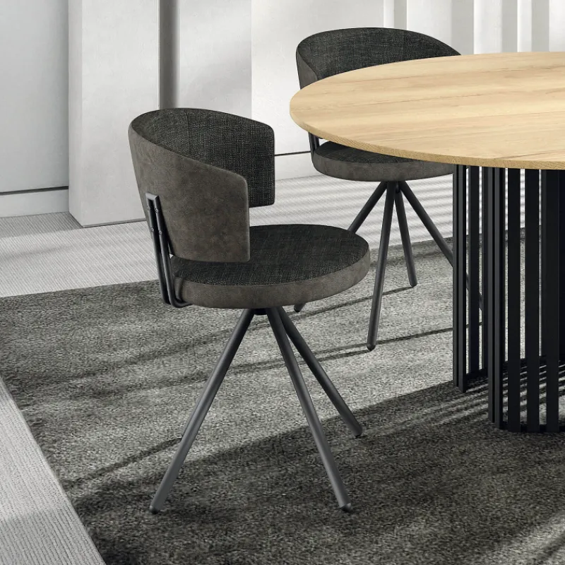 Perfecta Adagio Chaise moderne pivotante en tissu et pieds métal> Chaise De Salle à Manger|Chaise De Bureau