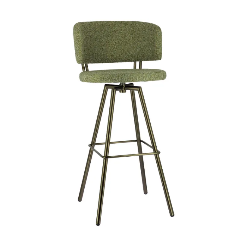 Perfecta Adagio Tabouret de bar moderne pivotant en tissu et pieds métal> Tabouret De Bar (assise +/- 80 Cm)