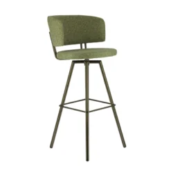 Perfecta Adagio Tabouret de bar moderne pivotant en tissu et pieds métal><noscript><img width=