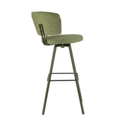 Perfecta Adagio Tabouret de bar moderne pivotant en tissu et pieds métal><noscript><img width=