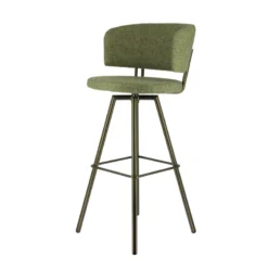 Perfecta Adagio Tabouret de bar moderne pivotant en tissu et pieds métal><noscript><img width=