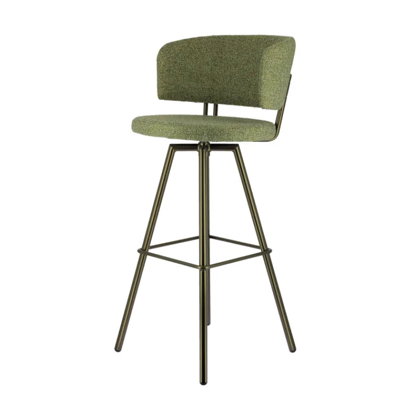 Perfecta Adagio Tabouret de bar moderne pivotant en tissu et pieds métal> Tabouret De Bar (assise +/- 80 Cm)