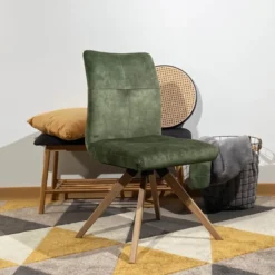 Adèle Chaise confortable en tissu pieds bois><noscript><img width=