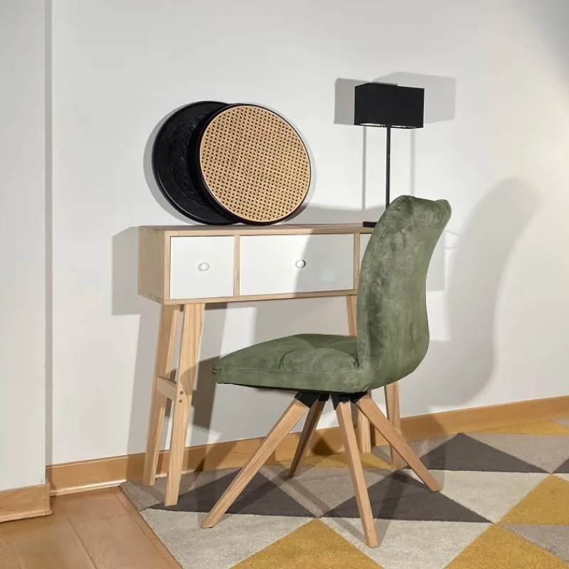 Adèle Chaise confortable en tissu pieds bois> Chaise De Salle à Manger|Chaise Salon