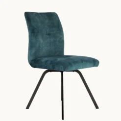 Adèle Chaise confortable moderne en tissu avec pieds en métal><noscript><img width=