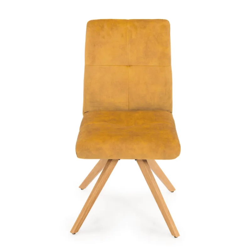 Adèle Chaise en tissu pivotante confortable avec pieds bois> Chaise De Salle à Manger|Chaise De Bureau