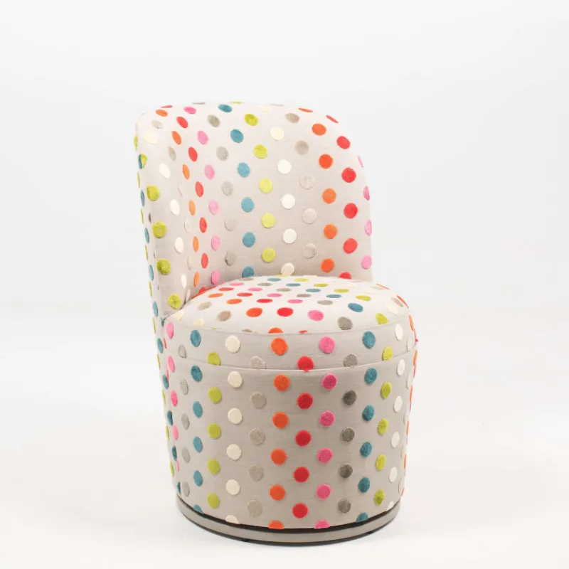 Paget Adèle Chauffeuse pivotante moderne avec tissu à motifs fabriquée en France> Chaise De Salle à Manger|Chaise De Bureau