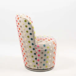 Paget Adèle Chauffeuse pivotante moderne avec tissu à motifs fabriquée en France><noscript><img width=