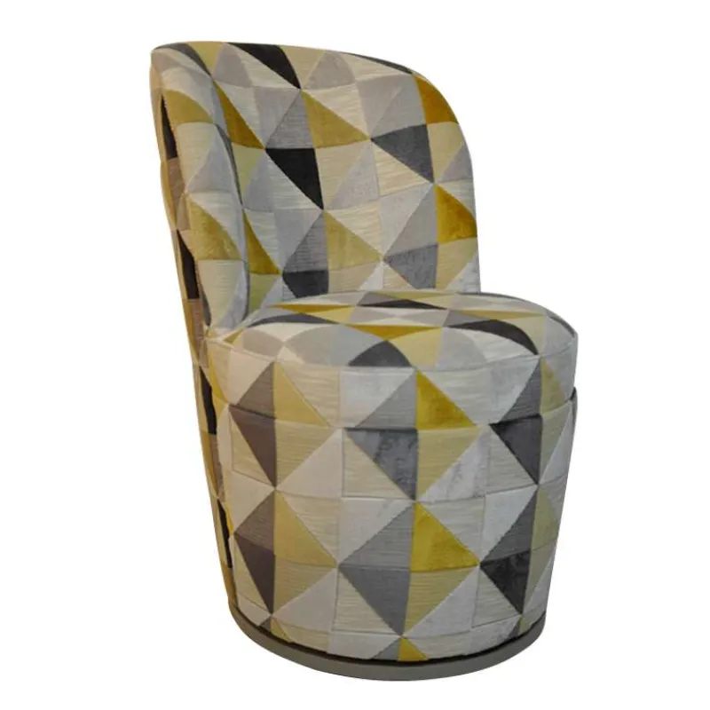 Paget Adèle Chauffeuse pivotante moderne avec tissu à motifs fabriquée en France> Chaise De Salle à Manger|Chaise De Bureau