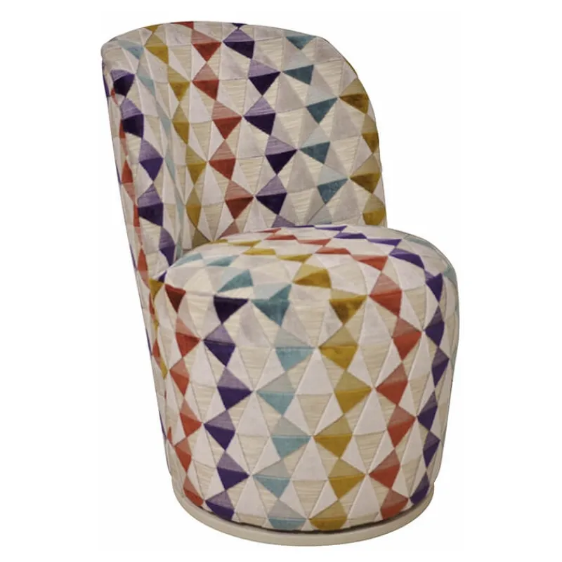 Paget Adèle Chauffeuse pivotante moderne avec tissu à motifs fabriquée en France> Chaise De Salle à Manger|Chaise De Bureau