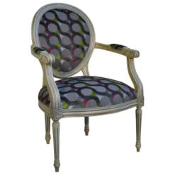 Paget Adrien Fauteuil Louis XVI médaillon revisité fabrication française><noscript><img width=