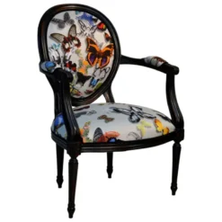 Paget Adrien Fauteuil Louis XVI médaillon revisité fabrication française><noscript><img width=