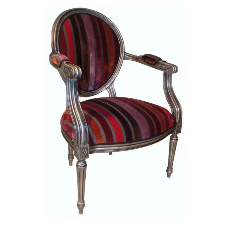 Paget Adrien Fauteuil Louis XVI médaillon revisité fabrication française> Fauteuil De Salon