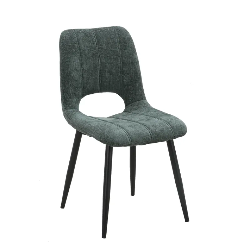 AgatheChaise cosy en tissu avec pieds en métal noir> Chaise De Salle à Manger
