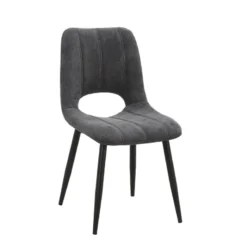 AgatheChaise cosy en tissu avec pieds en métal noir><noscript><img width=