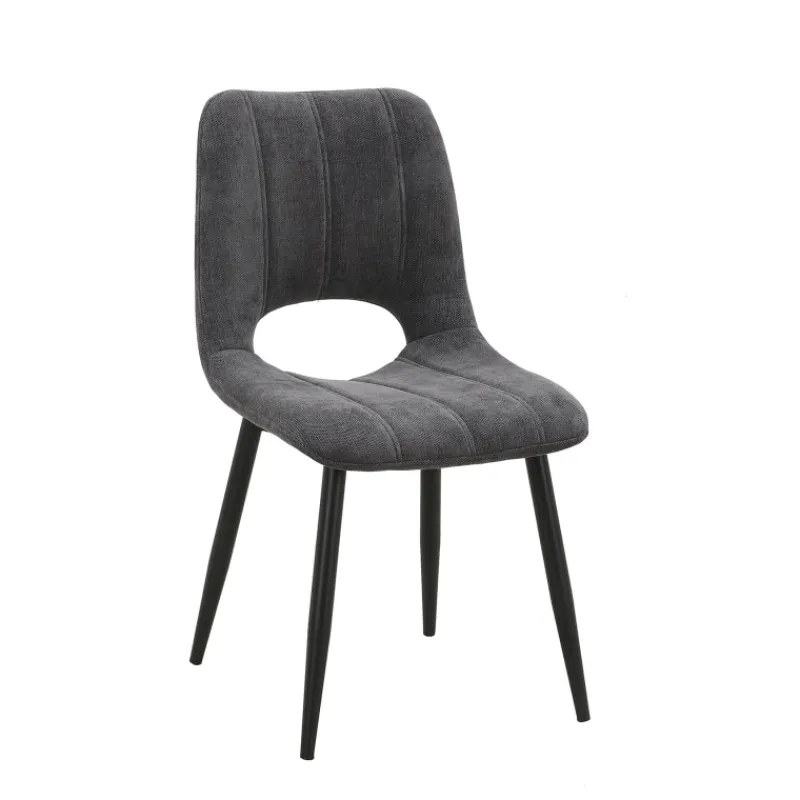 AgatheChaise cosy en tissu avec pieds en métal noir> Chaise De Salle à Manger