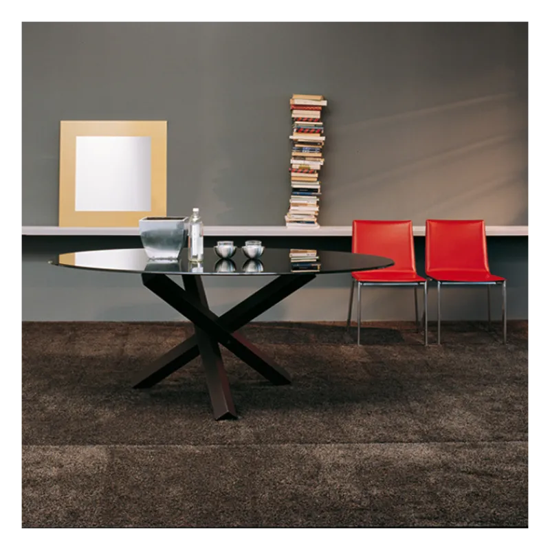 Sovet Italia Aikido Sovet® Table de salle à manger ovale design en verre> Table De Salle à Manger