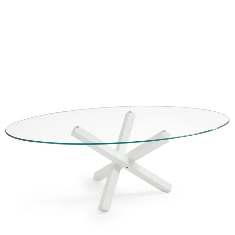 Sovet Italia Aikido Sovet® Table de salle à manger ovale design en verre> Table De Salle à Manger