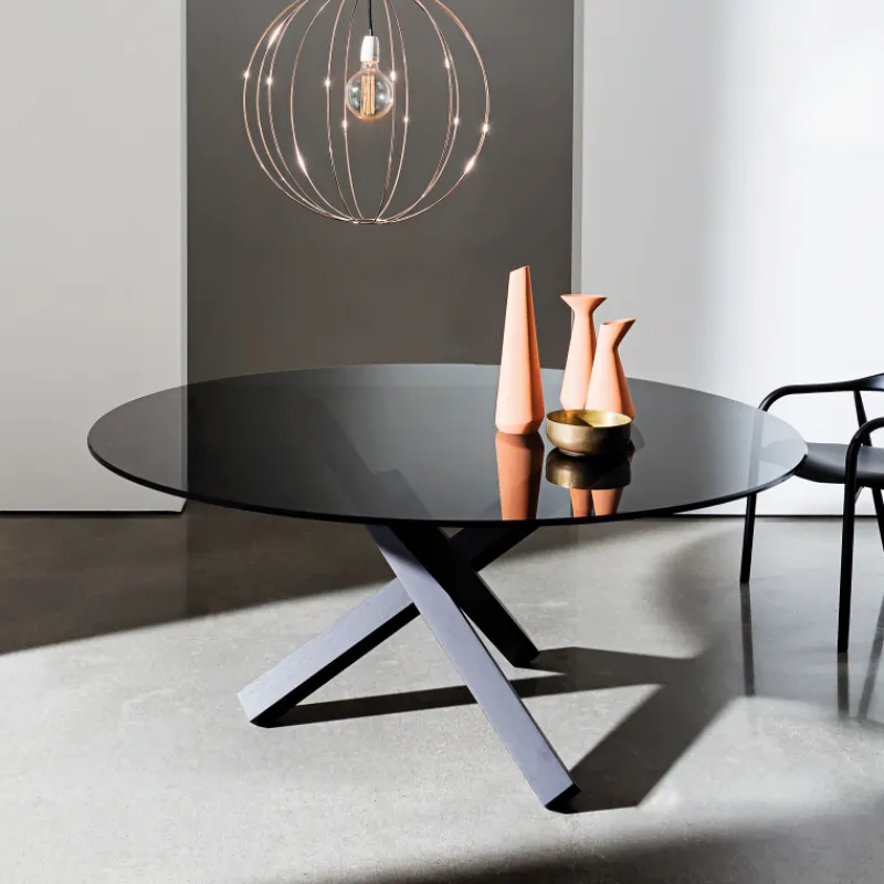Sovet Italia Aikido Sovet® Table en verre design ronde> Table De Salle à Manger