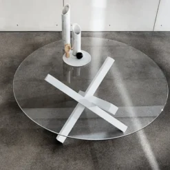Sovet Italia Aikido Sovet® Table en verre design ronde><noscript><img width=