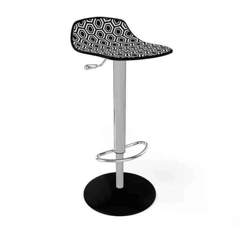 Alhambra 97A / 97AV Tabouret italien sans dossier réglable en hauteur avec assise à motifs> Tabouret Snack (assise +/- 65 Cm)|Tabouret De Bar (assise +/- 80 Cm)