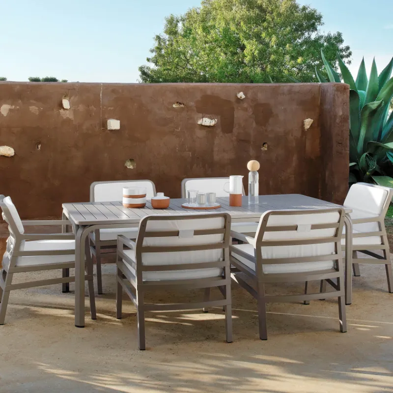 Alloro Table de jardin extensible en polypropylène et aluminium> Table De Jardin