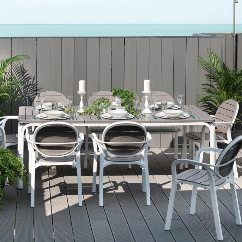 Alloro Table de jardin extensible en polypropylène et aluminium> Table De Jardin